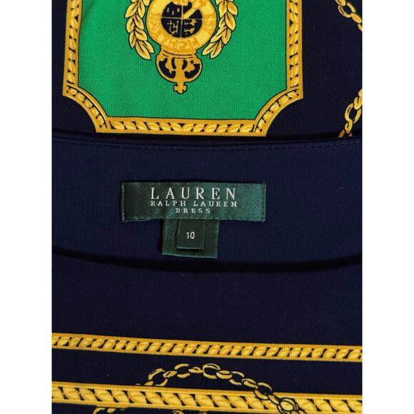 Lauren by Ralph Lauren Women's Baroque Equestrian Print Mini Dress Size 10 Multi - Picture 6 of 6